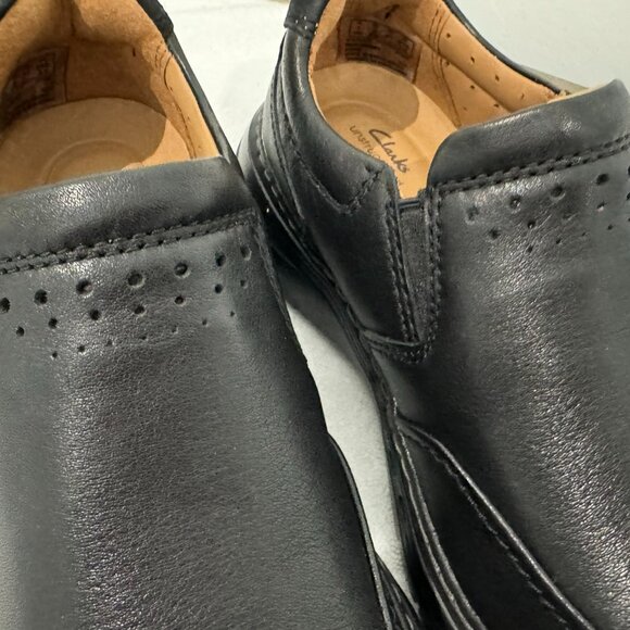 CLARKS Men's Brawley Step Black Leather Loafers - Size 8 XW - NEW! - Picture 3 of 11